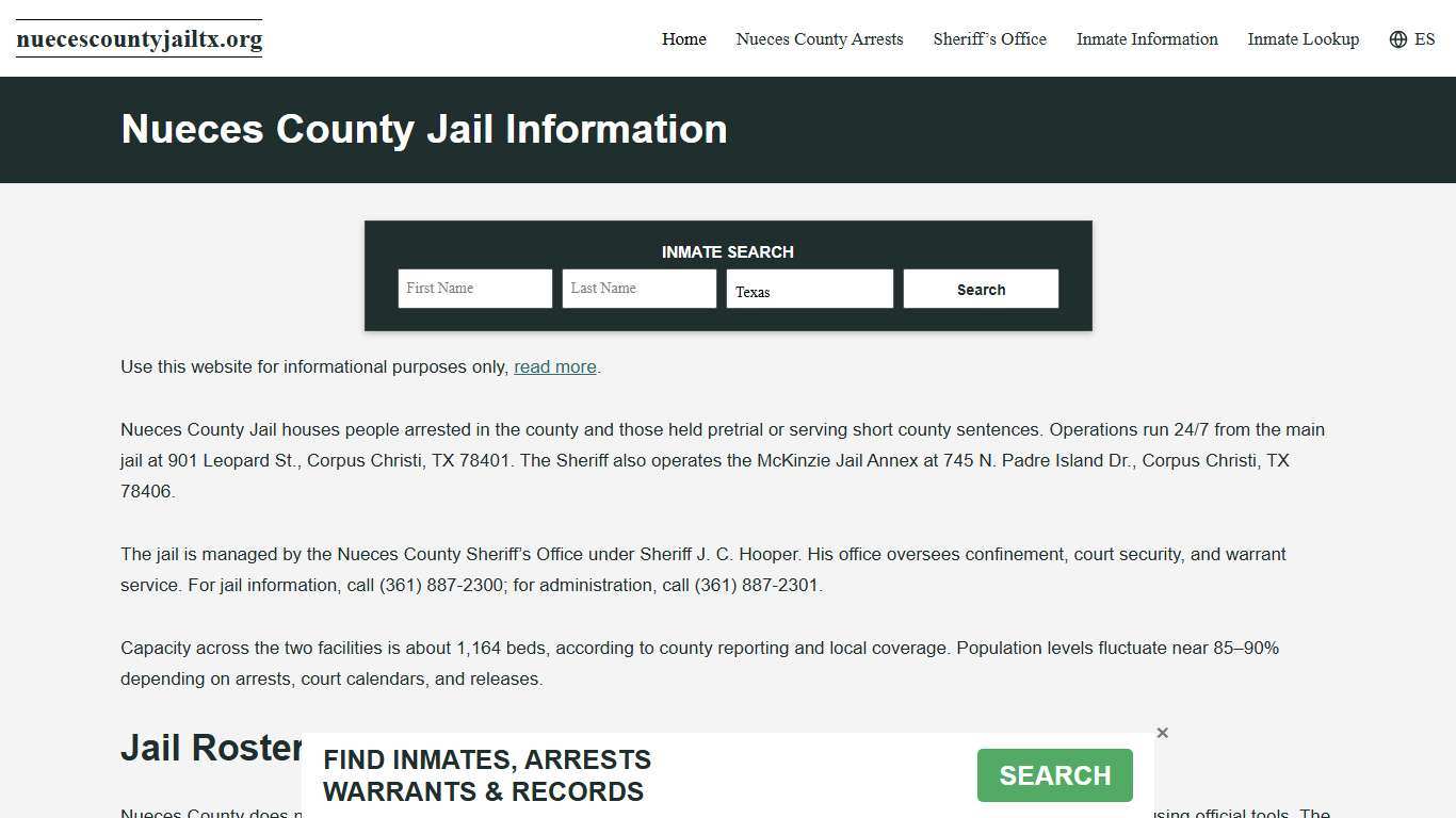 Nueces County, TX Jail Roster, Inmate Info